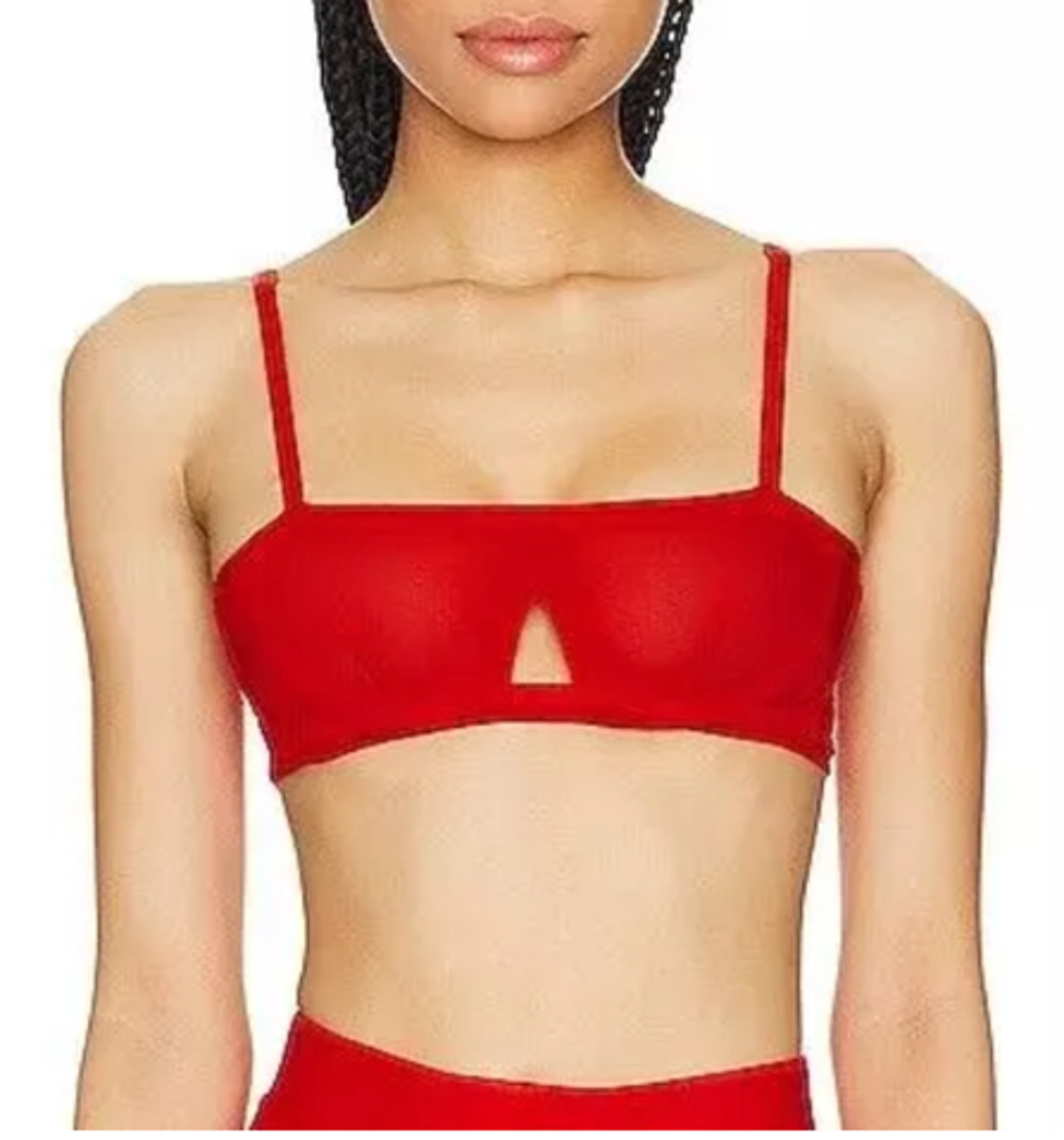 We are HAH Free People Red Mesh Wired Bra Blood Orange Fits Sizes‎ 30-38C